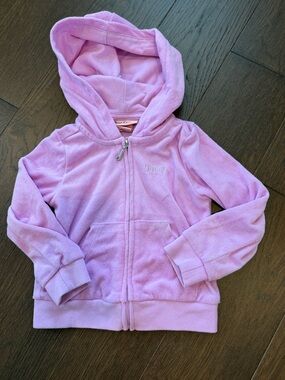 Juicy Couture Toddler Girls Pink Hooded Zip-Up Sweatshirt 24 months - C39-010